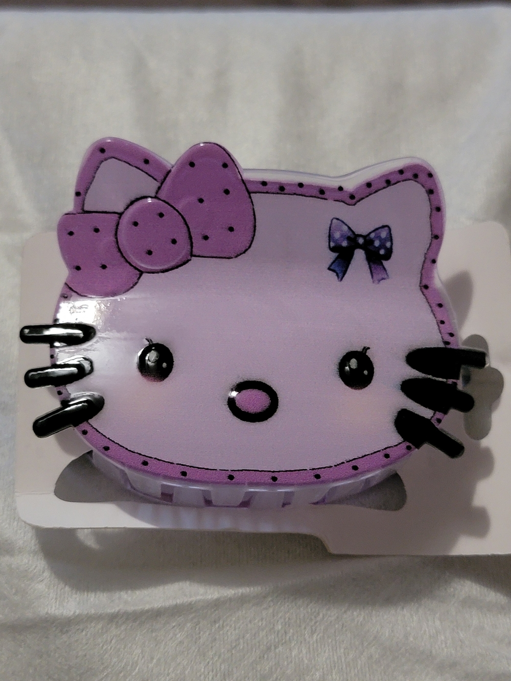 Purple Cat Hair Claw with Bow